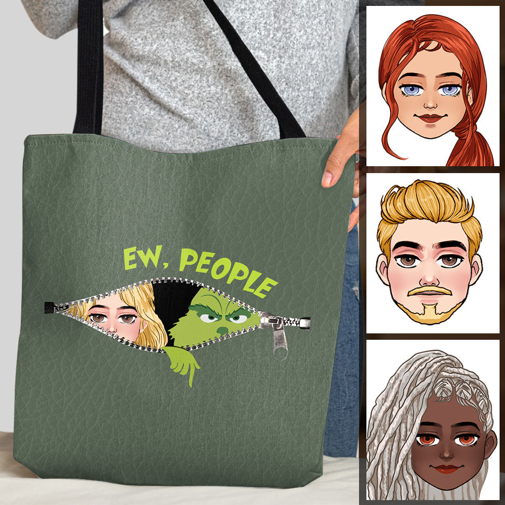 Personalized Ew People Tote Bag Custom Name Gift for Christmas Tote Bag GradoCreations