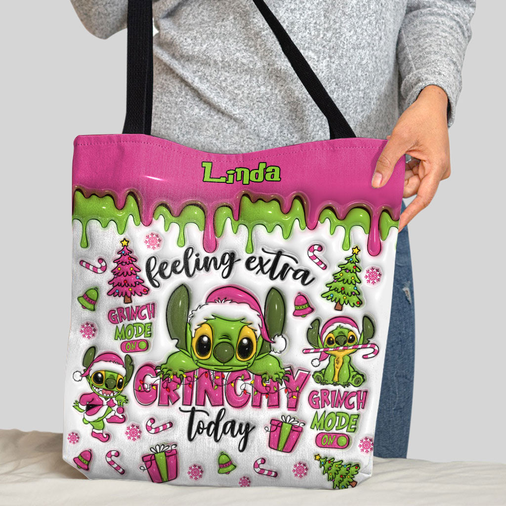 Personalized Grinch Tote Bag Custom Name Gift for Christmas Tote Bag GradoCreations