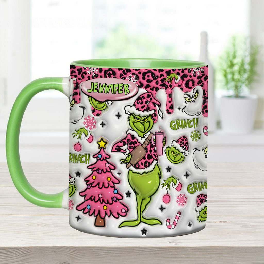 Personalized Grinch Accent Mug Custom Name Christmas Gift Accent Mug GradoCreations