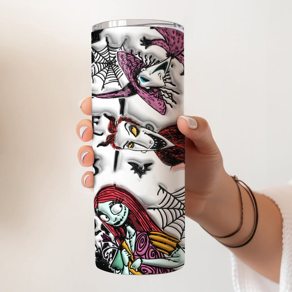 Personalized Nightmare Before Christmas Skinny Tumbler with Custom Name Gift for Halloween or Christmas Skinny Tumbler GradoCreations