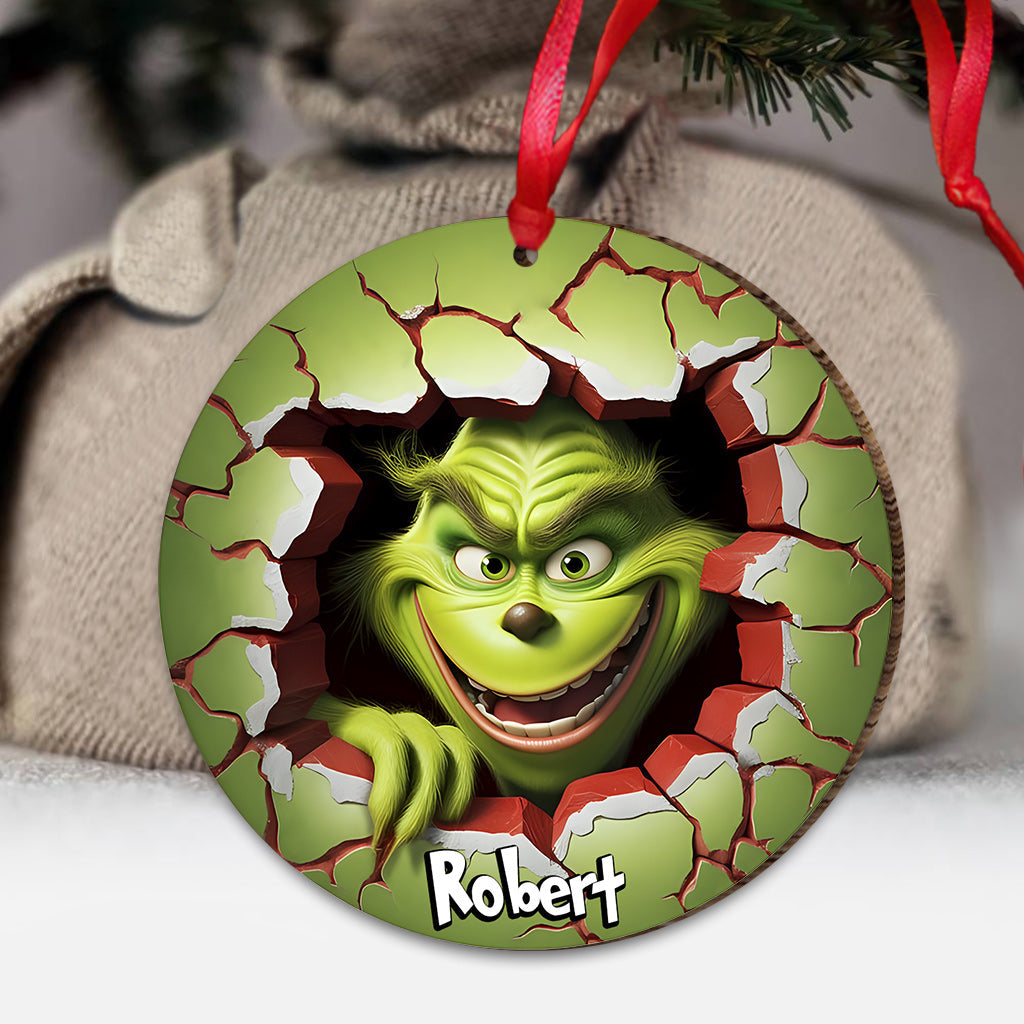Personalized Grinch Christmas Ornament Custom Name Gift Ornament GradoCreations
