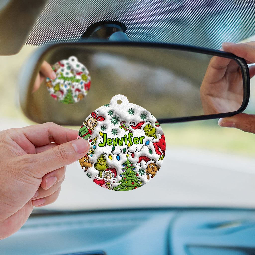 Personalized Christmas Air Freshener Custom Name Gift Circle Air Freshener GradoCreations