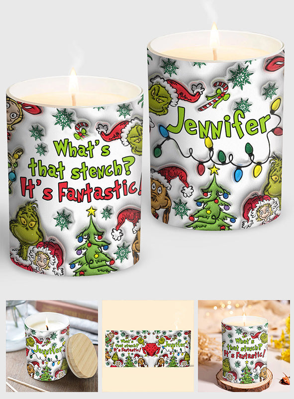 Personalized Christmas Candle with Wooden Lid Custom Name Gift Candle With Wooden Lid GradoCreations