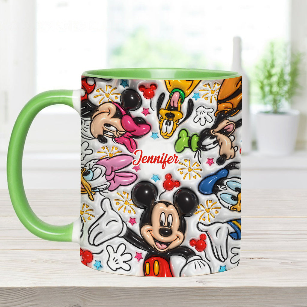 Personalized Mickey Mouse Accent Mug Custom Name Holiday Gift Accent Mug GradoCreations