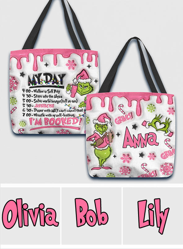 Personalized Grinch Tote Bag Custom Name Holiday Gift Tote Bag GradoCreations