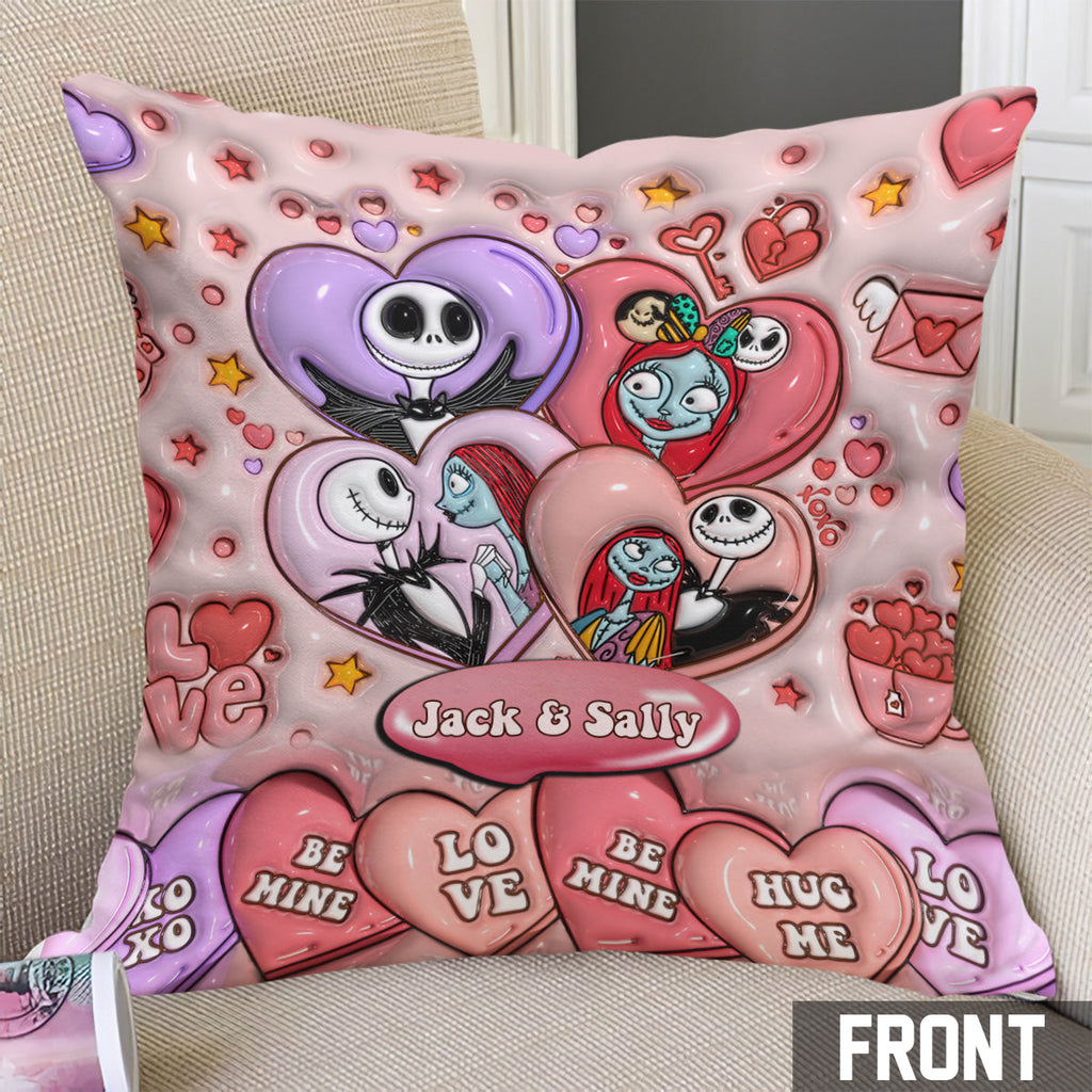 Personalized Nightmare Before Christmas Throw Pillow for Couples | Unique Gift Idea Throw Pillow GradoCreations