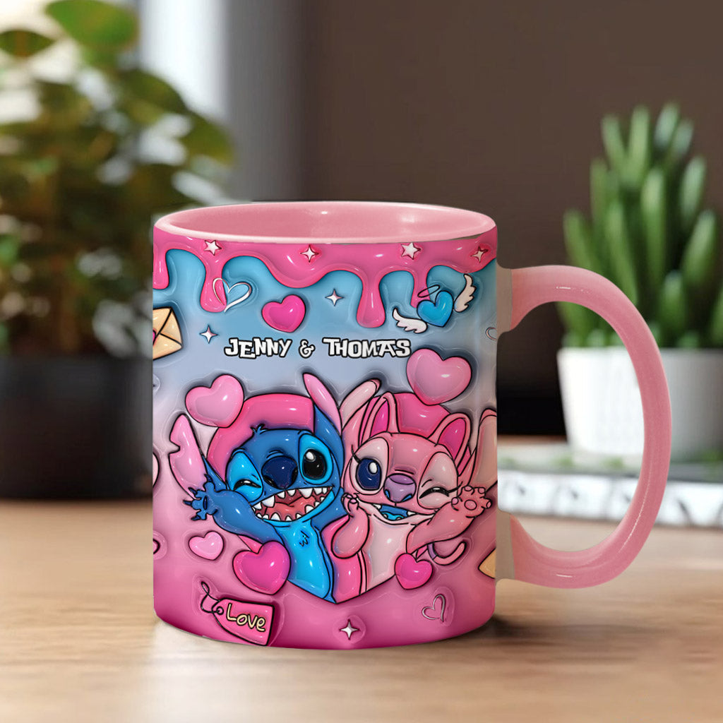 Personalized Ohana Accent Mug Custom Names Gift for Couples Accent Mug GradoCreations
