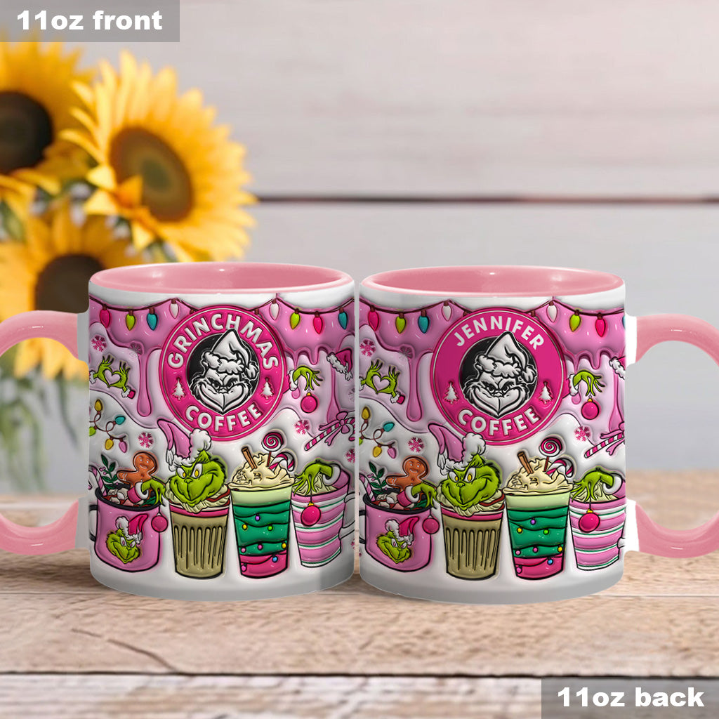 Personalized Grinchmas Coffee Accent Mug Custom Gift for Christmas Accent Mug GradoCreations