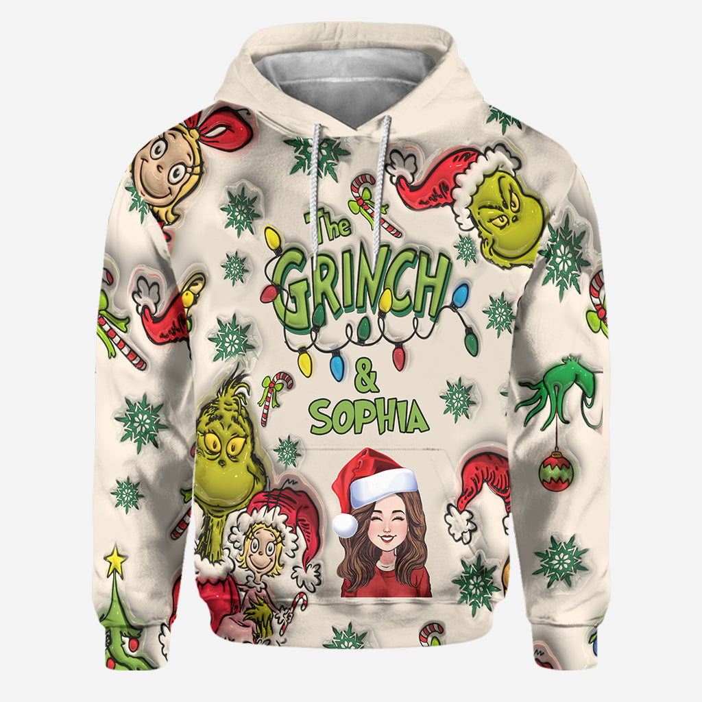 Personalized Grinch Hoodie & Leggings Set Custom Name Gift for Christmas Hoodie & Leggings GradoCreations