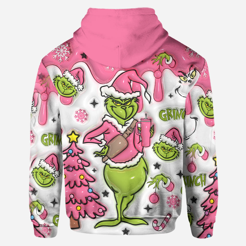 Personalized Grinch Hoodie and Leggings Set for Christmas | Custom Name Gift Hoodie & Leggings GradoCreations