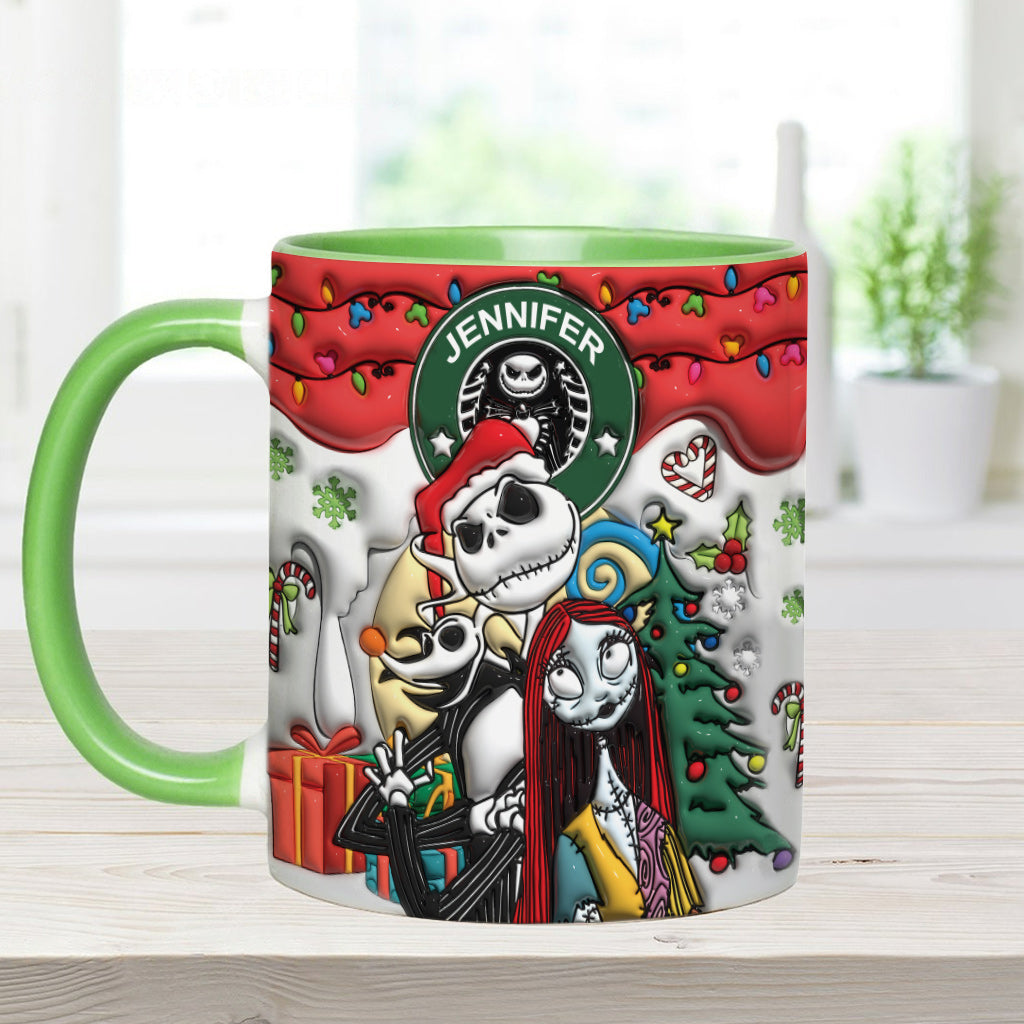Personalized Nightmare Accent Mug Custom Name Gift for Halloween Accent Mug GradoCreations