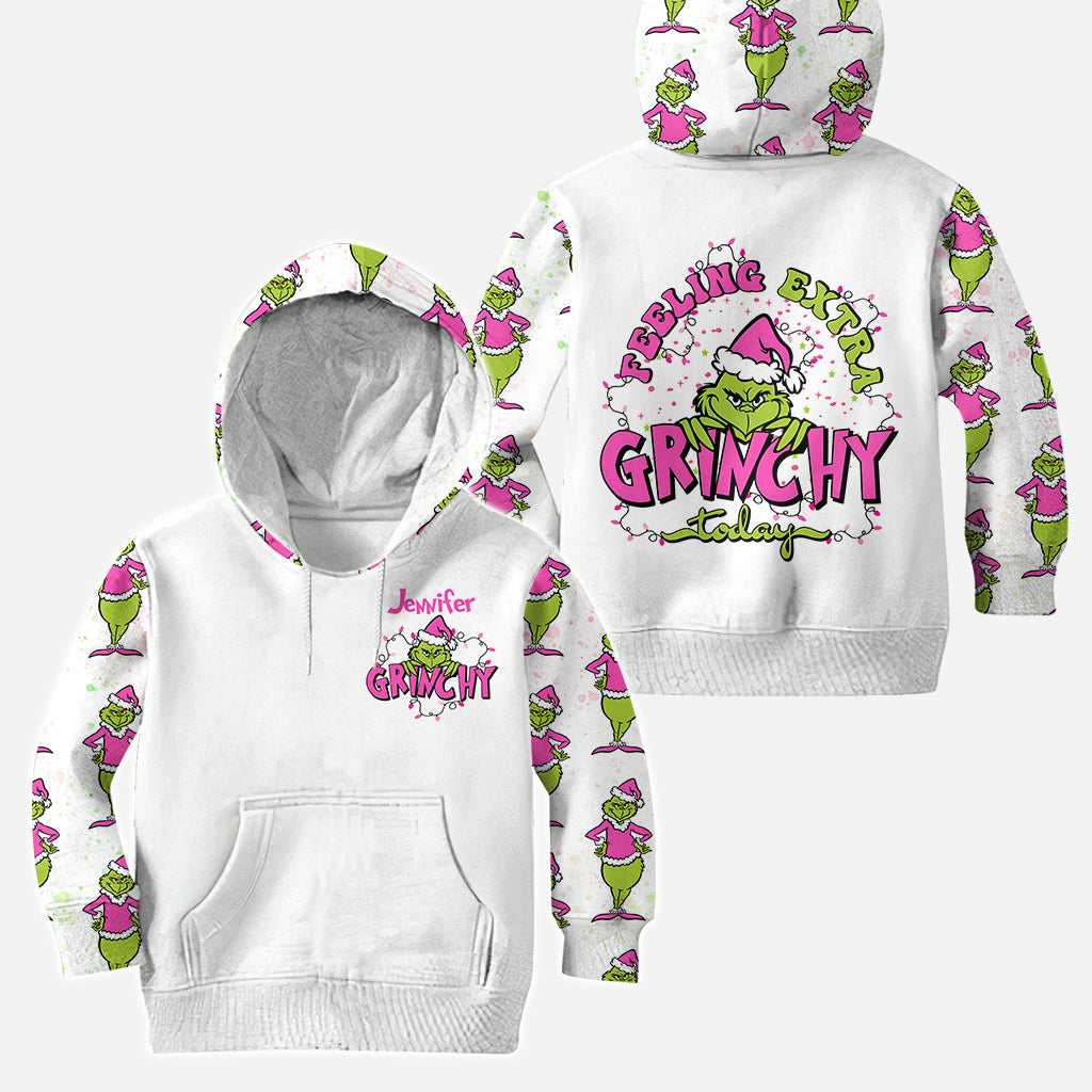 Personalized Grinch Hoodie and Leggings Christmas Outfit Hoodie & Leggings GradoCreations