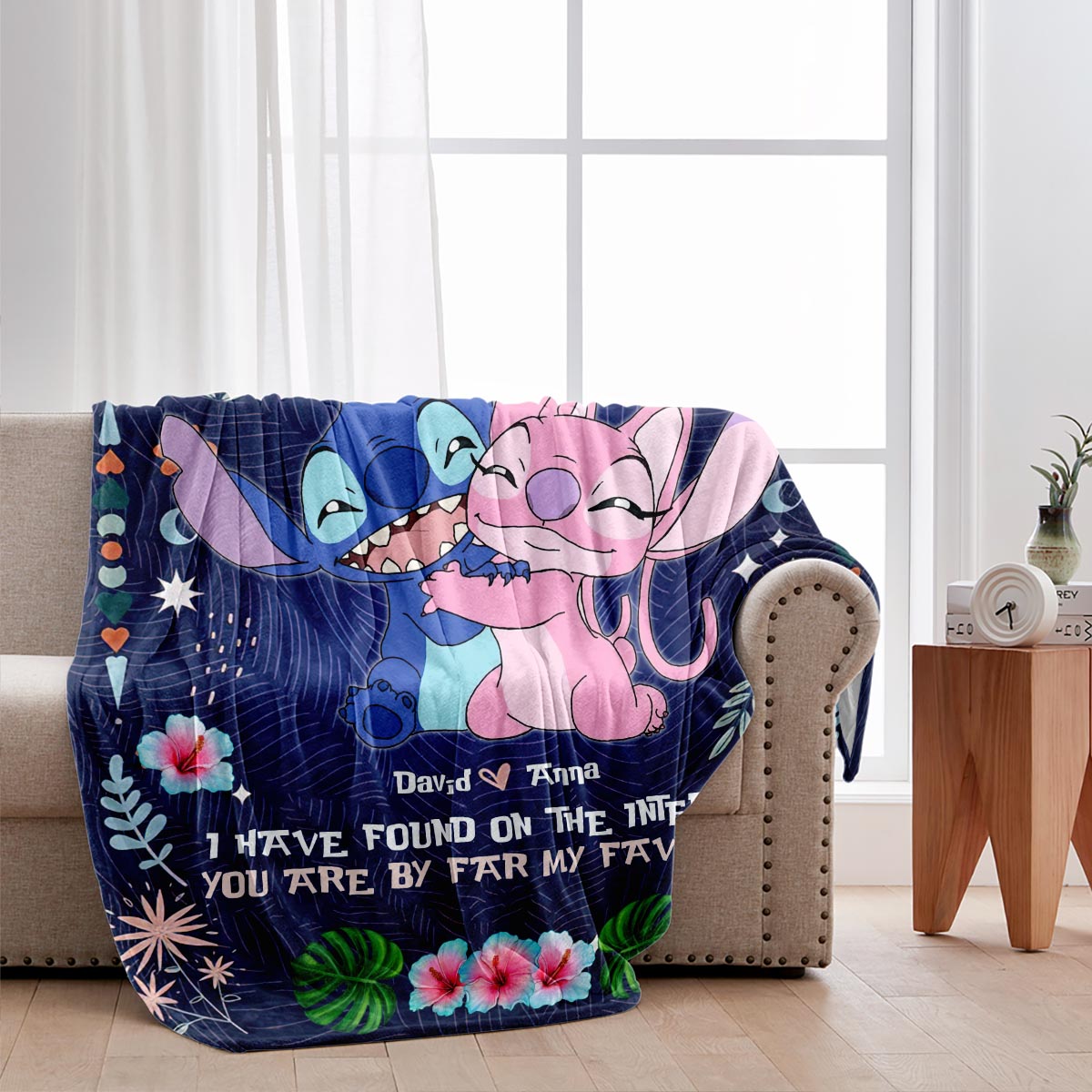 Personalized Ohana Blanket Custom Name Gift for Couples Blanket GradoCreations