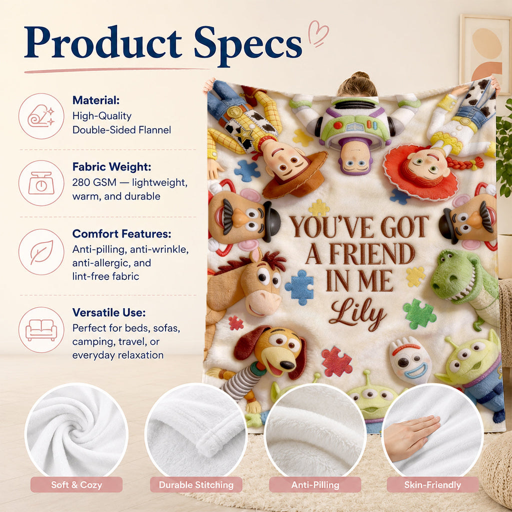 Personalized Autism Awareness Blanket with Friends Theme Blanket GradoCreations