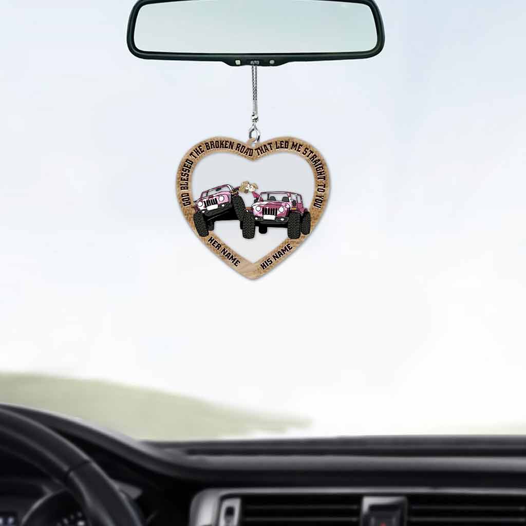 Personalized Couple Car Ornament Custom Name Gift for Love Car Ornament GradoCreations