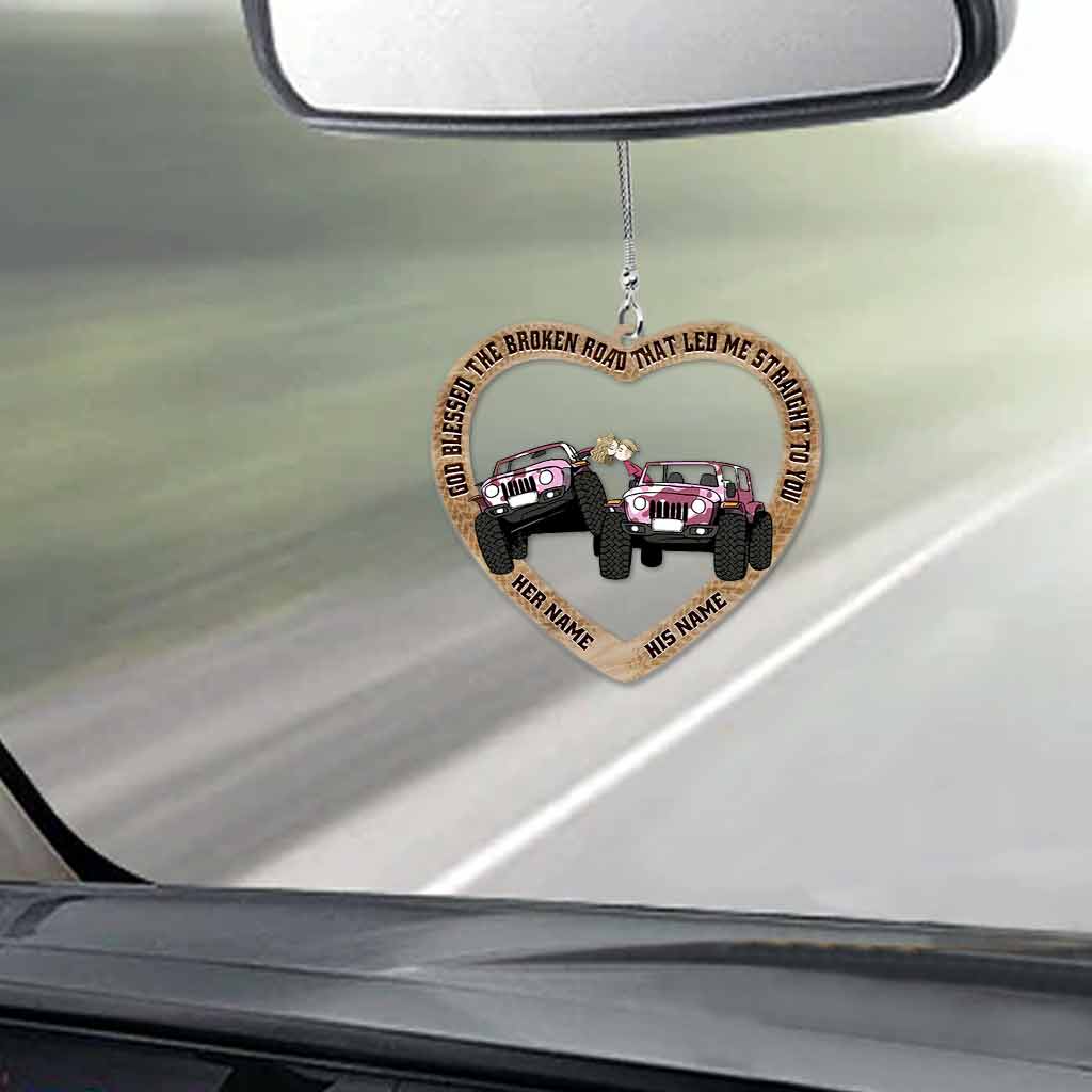 Personalized Couple Car Ornament Custom Name Gift for Love Car Ornament GradoCreations