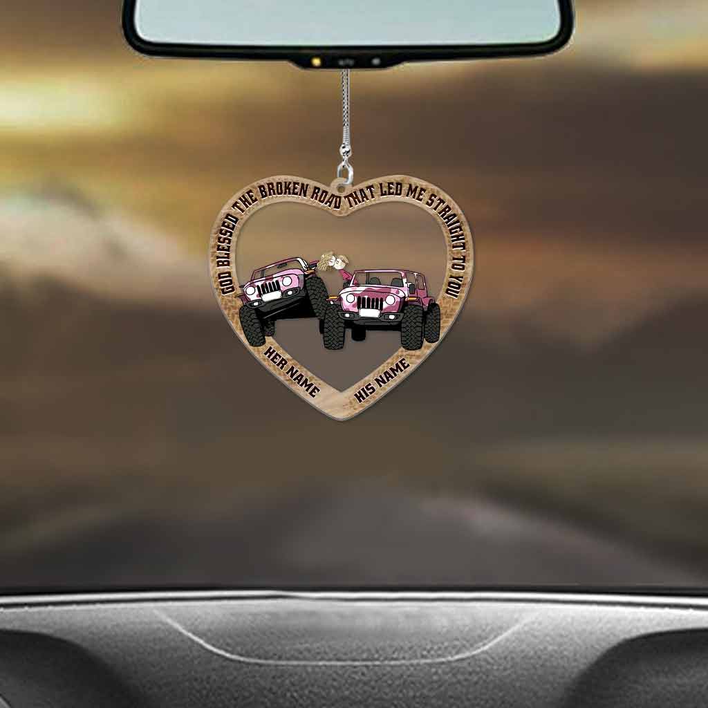 Personalized Couple Car Ornament Custom Name Gift for Love Car Ornament GradoCreations