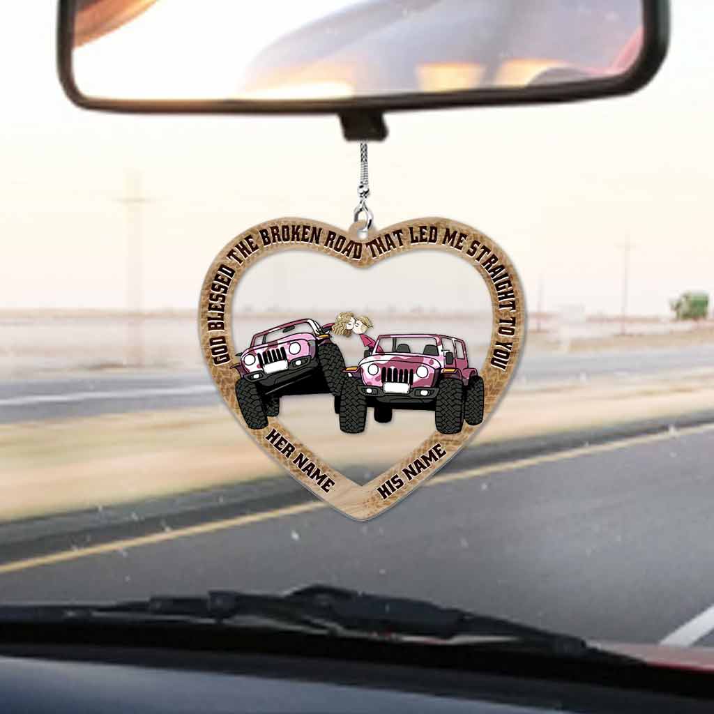 Personalized Couple Car Ornament Custom Name Gift for Love Car Ornament GradoCreations