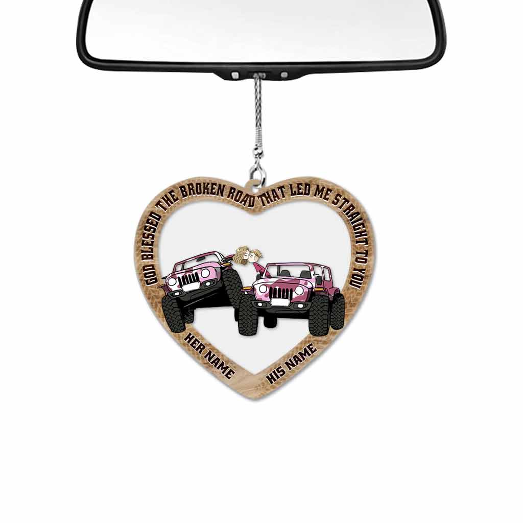 Personalized Couple Car Ornament Custom Name Gift for Love Car Ornament GradoCreations