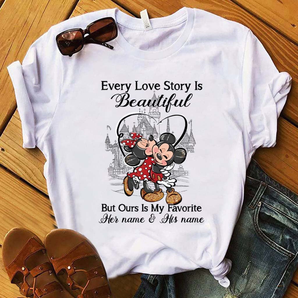Personalized Love Story Mouse T-Shirt & Hoodie Gift for Couples T-shirt & Hoodie GradoCreations