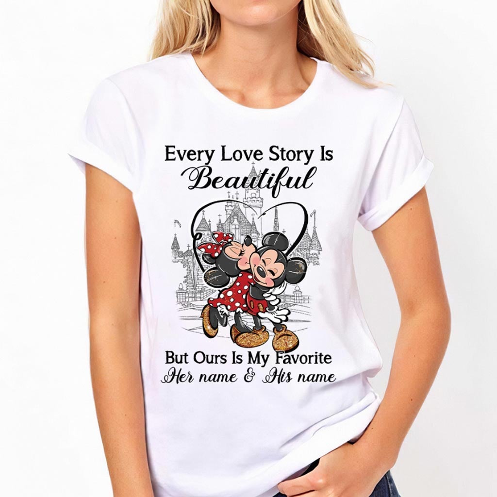 Personalized Love Story Mouse T-Shirt & Hoodie Gift for Couples T-shirt & Hoodie GradoCreations