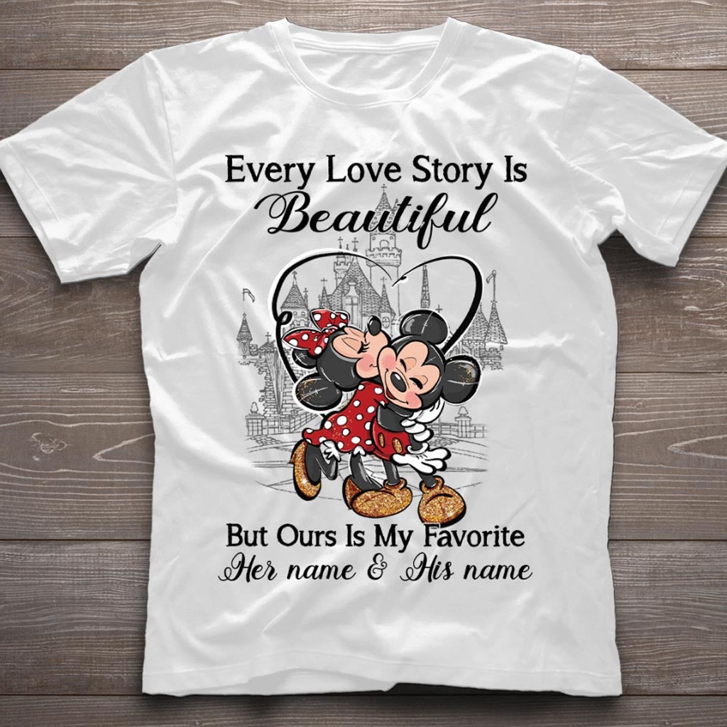 Personalized Love Story Mouse T-Shirt & Hoodie Gift for Couples T-shirt & Hoodie GradoCreations