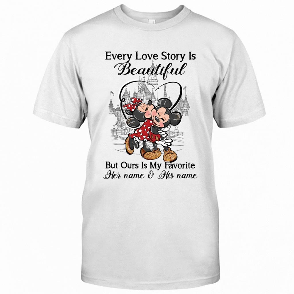 Personalized Love Story Mouse T-Shirt & Hoodie Gift for Couples T-shirt & Hoodie GradoCreations