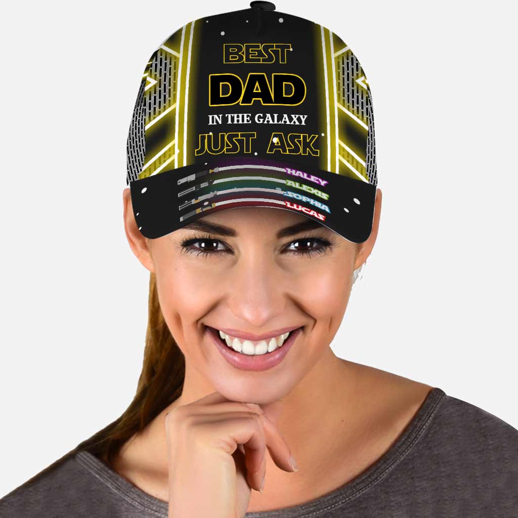 Personalized Best Dad In The Galaxy Cap Custom Name Gift for Father's Day Classic Cap GradoCreations