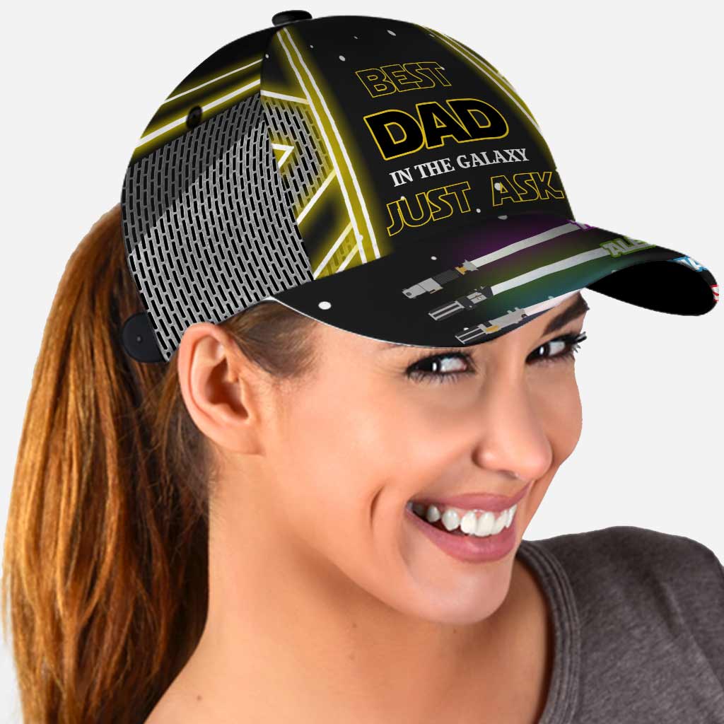 Personalized Best Dad In The Galaxy Cap Custom Name Gift for Father's Day Classic Cap GradoCreations