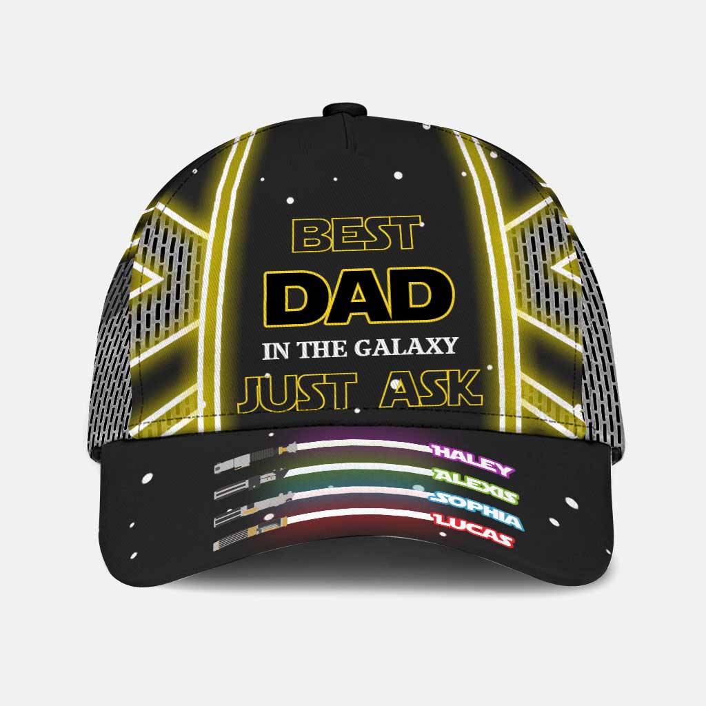 Personalized Best Dad In The Galaxy Cap Custom Name Gift for Father's Day Classic Cap GradoCreations