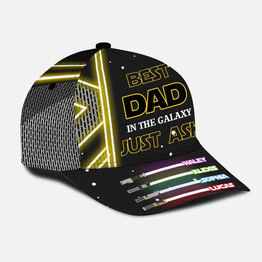 Personalized Best Dad In The Galaxy Cap Custom Name Gift for Father's Day Classic Cap GradoCreations