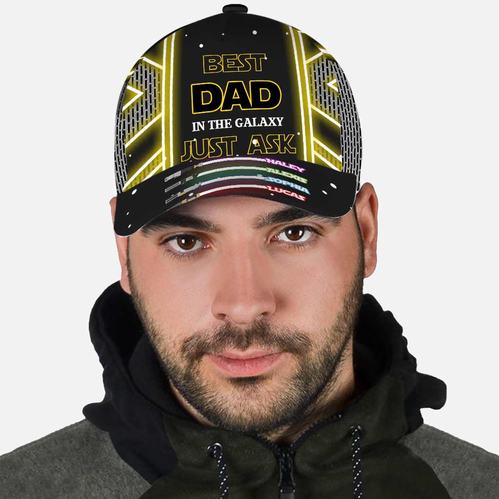 Personalized Best Dad In The Galaxy Cap Custom Name Gift for Father's Day Classic Cap GradoCreations