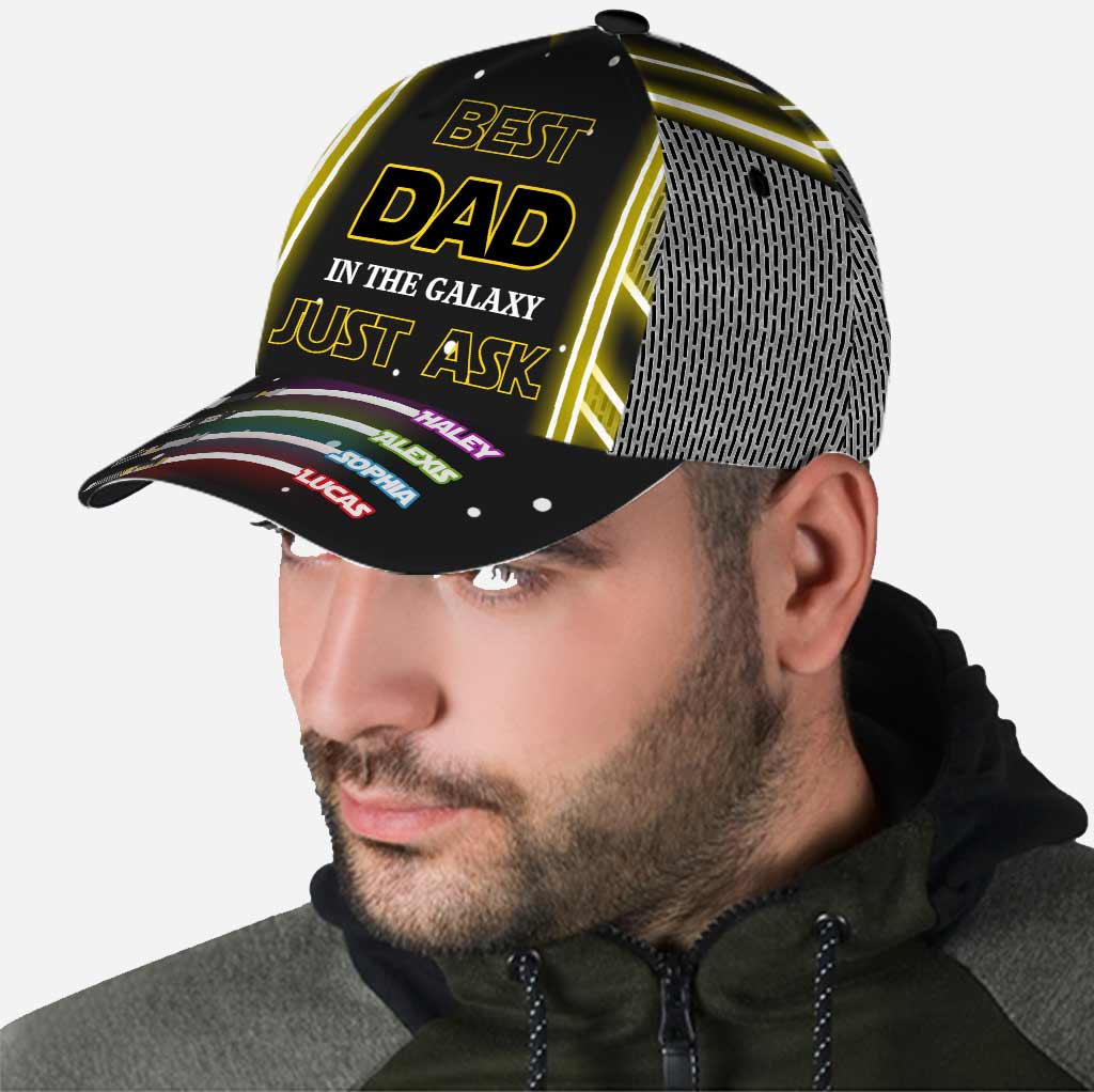 Personalized Best Dad In The Galaxy Cap Custom Name Gift for Father's Day Classic Cap GradoCreations