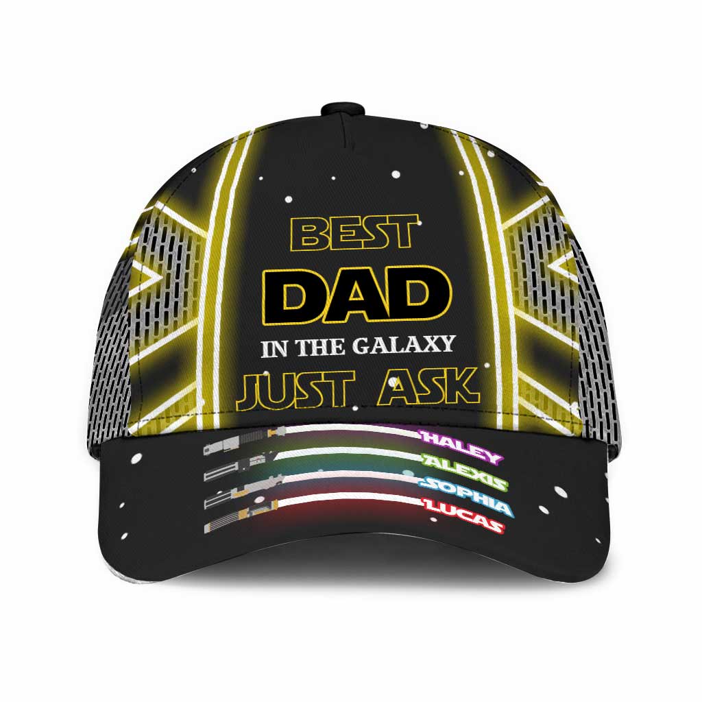 Personalized Best Dad In The Galaxy Cap Custom Name Gift for Father's Day Classic Cap GradoCreations