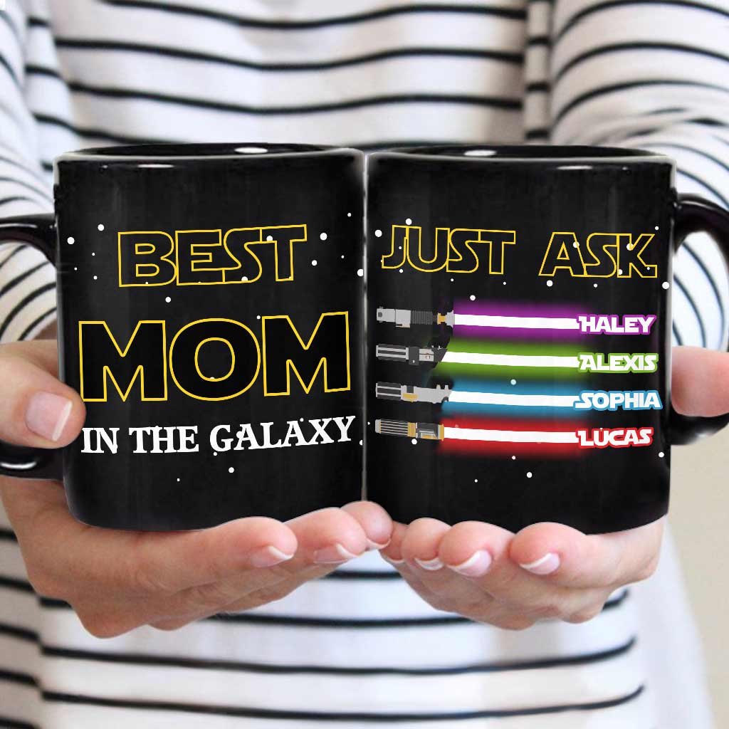 Personalized Best Mom in the Galaxy Mug Custom Names Gift Mug GradoCreations