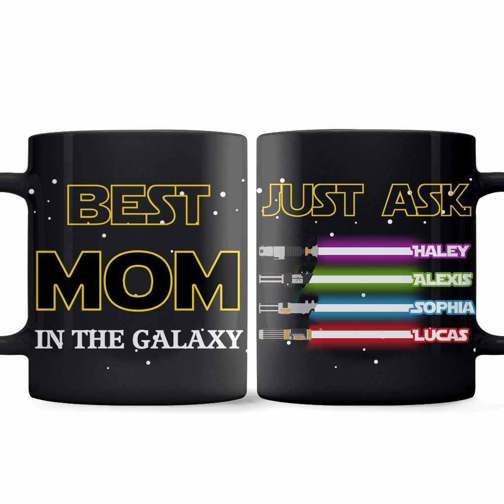 Personalized Best Mom in the Galaxy Mug Custom Names Gift Mug GradoCreations