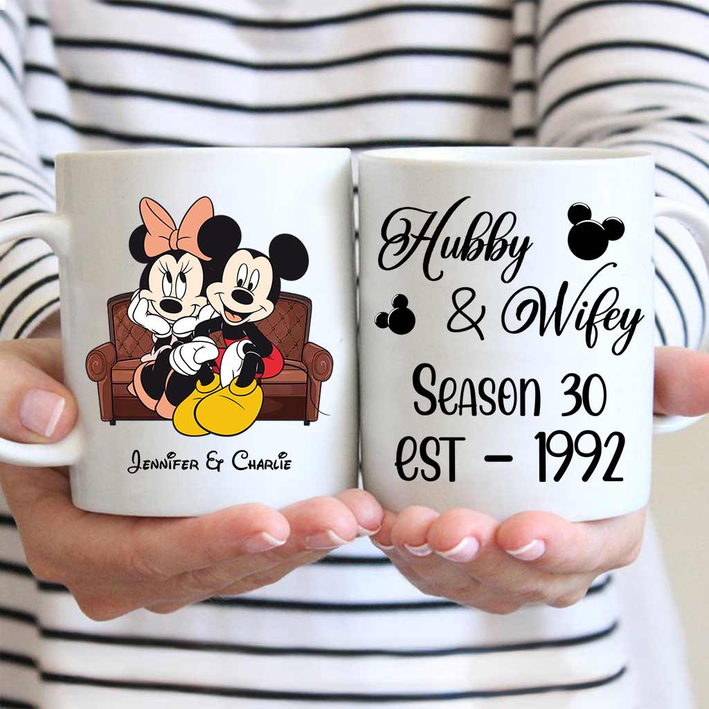 Personalized Couple Mug with Names and Mickey Design Gift Mug GradoCreations