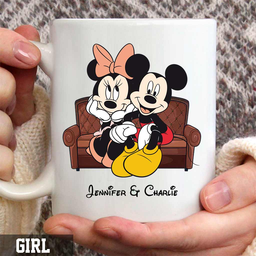 Personalized Couple Mug with Names and Mickey Design Gift Mug GradoCreations
