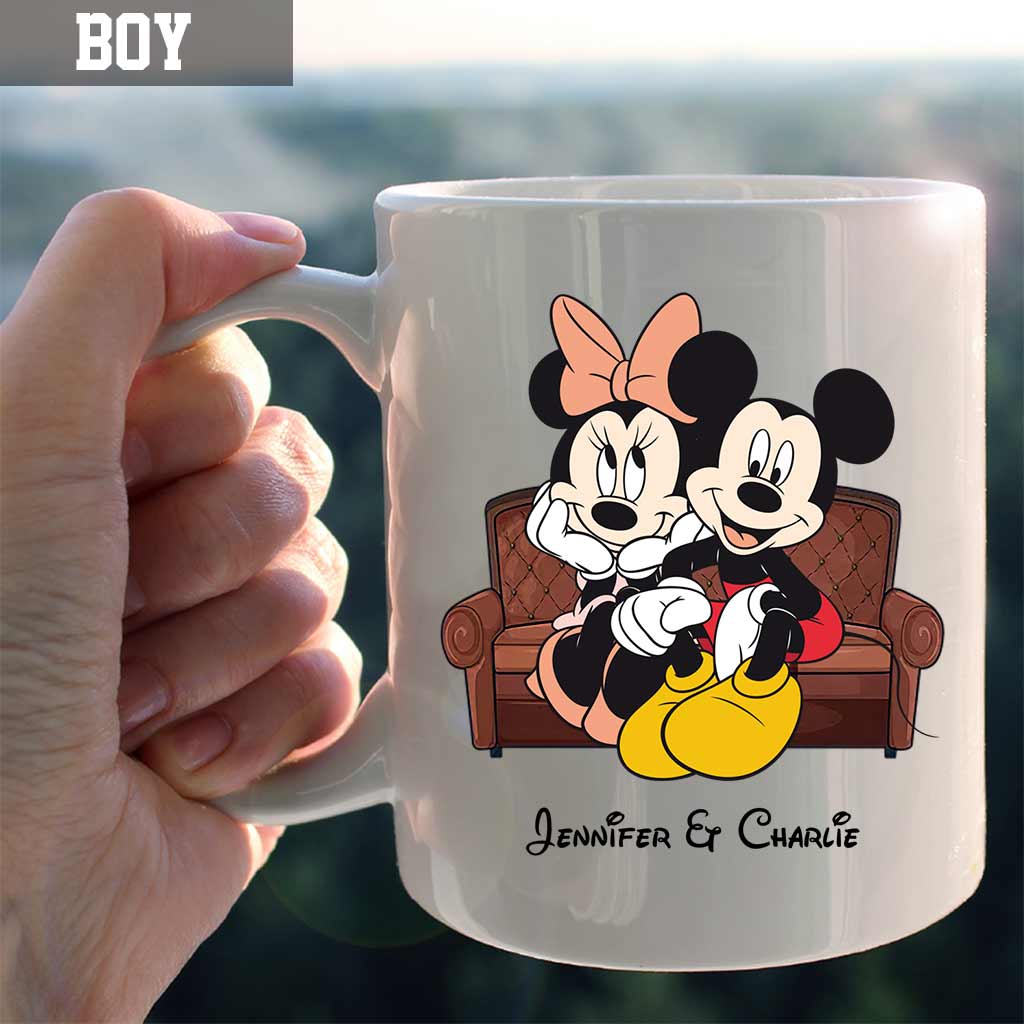 Personalized Couple Mug with Names and Mickey Design Gift Mug GradoCreations