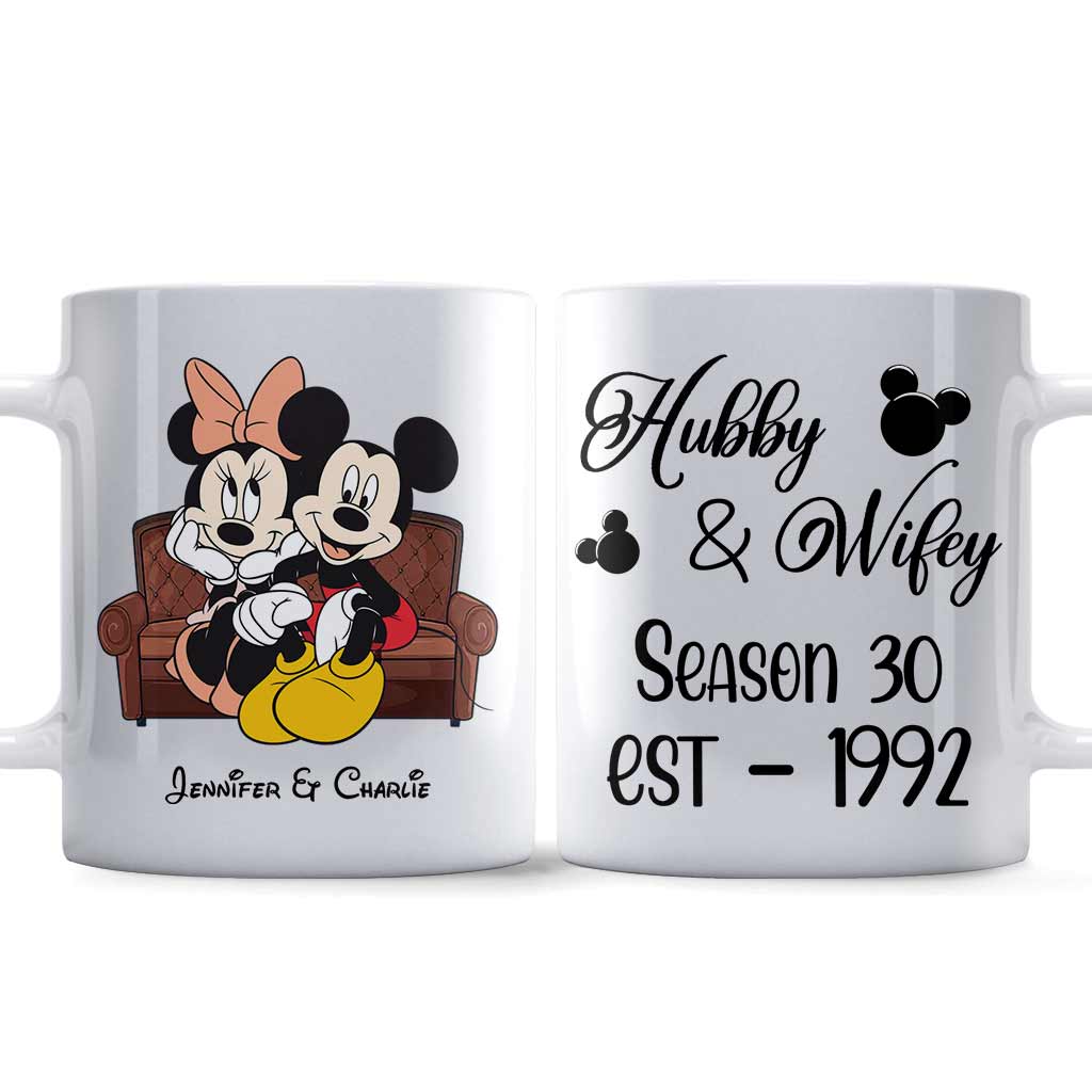 Personalized Couple Mug with Names and Mickey Design Gift Mug GradoCreations