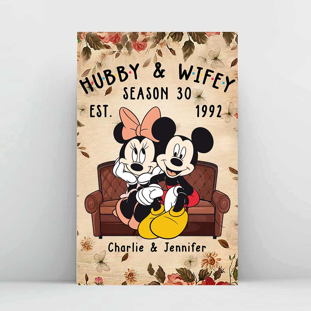Personalized Mickey & Minnie Mouse Poster for Couples Gift Canvas and Poster GradoCreations