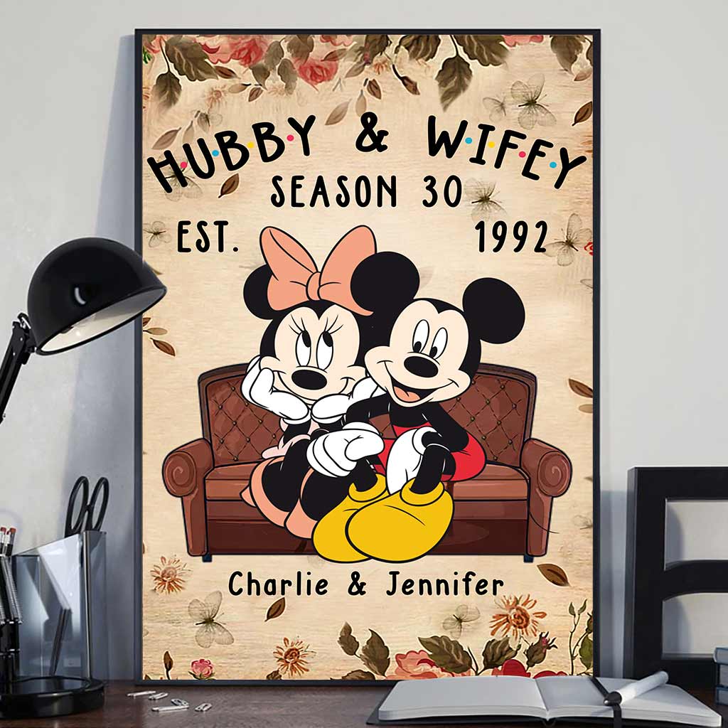 Personalized Mickey & Minnie Mouse Poster for Couples Gift Canvas and Poster GradoCreations