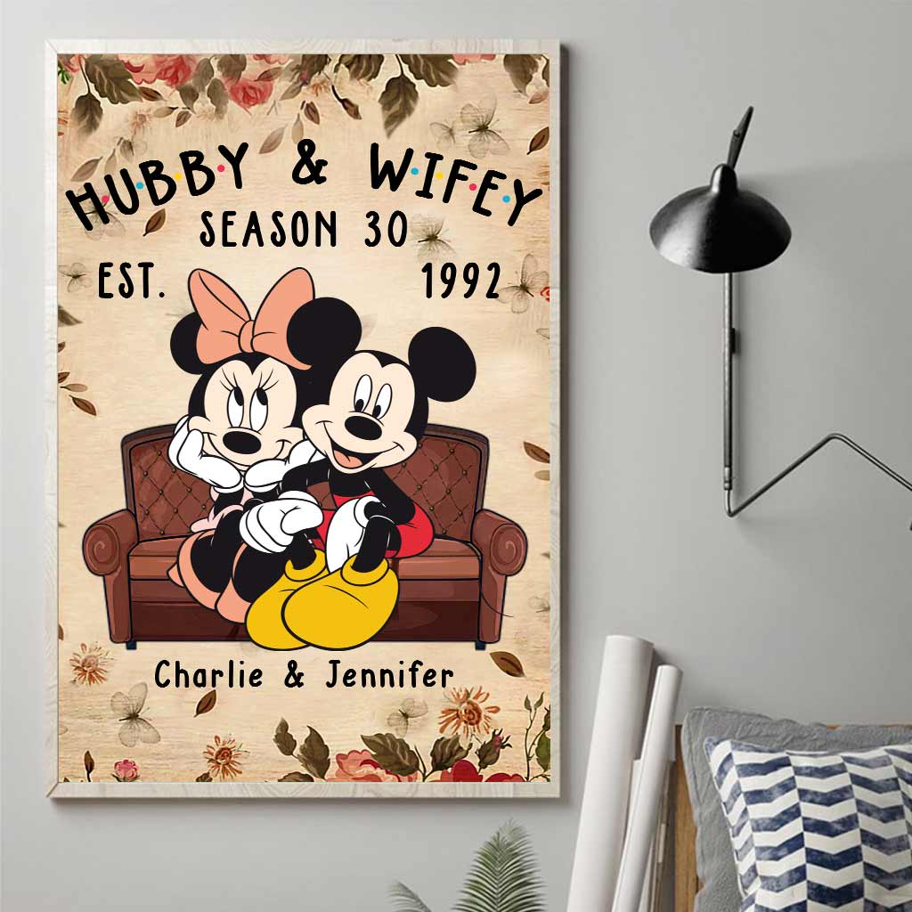 Personalized Mickey & Minnie Mouse Poster for Couples Gift Canvas and Poster GradoCreations