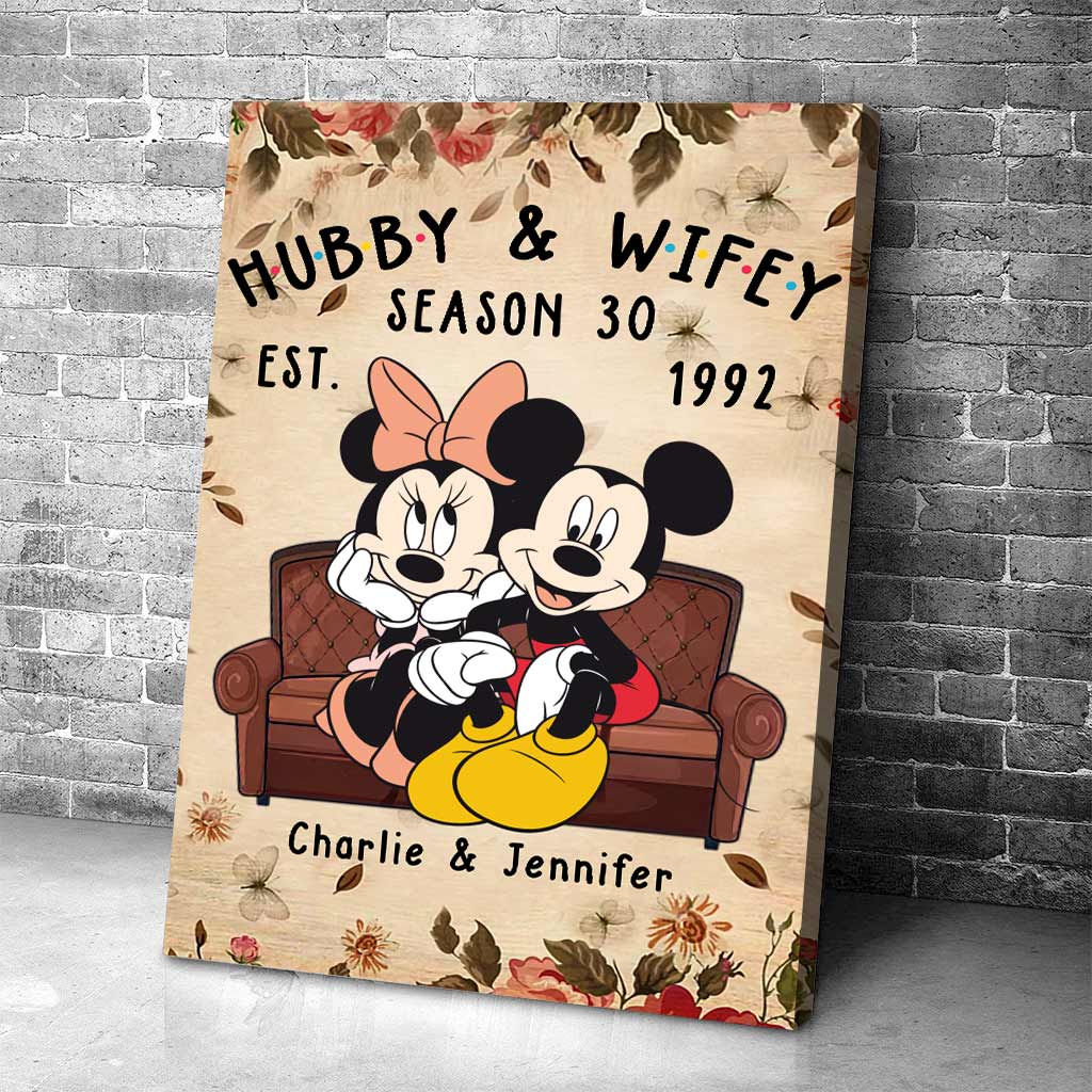 Personalized Mickey & Minnie Mouse Poster for Couples Gift Canvas and Poster GradoCreations