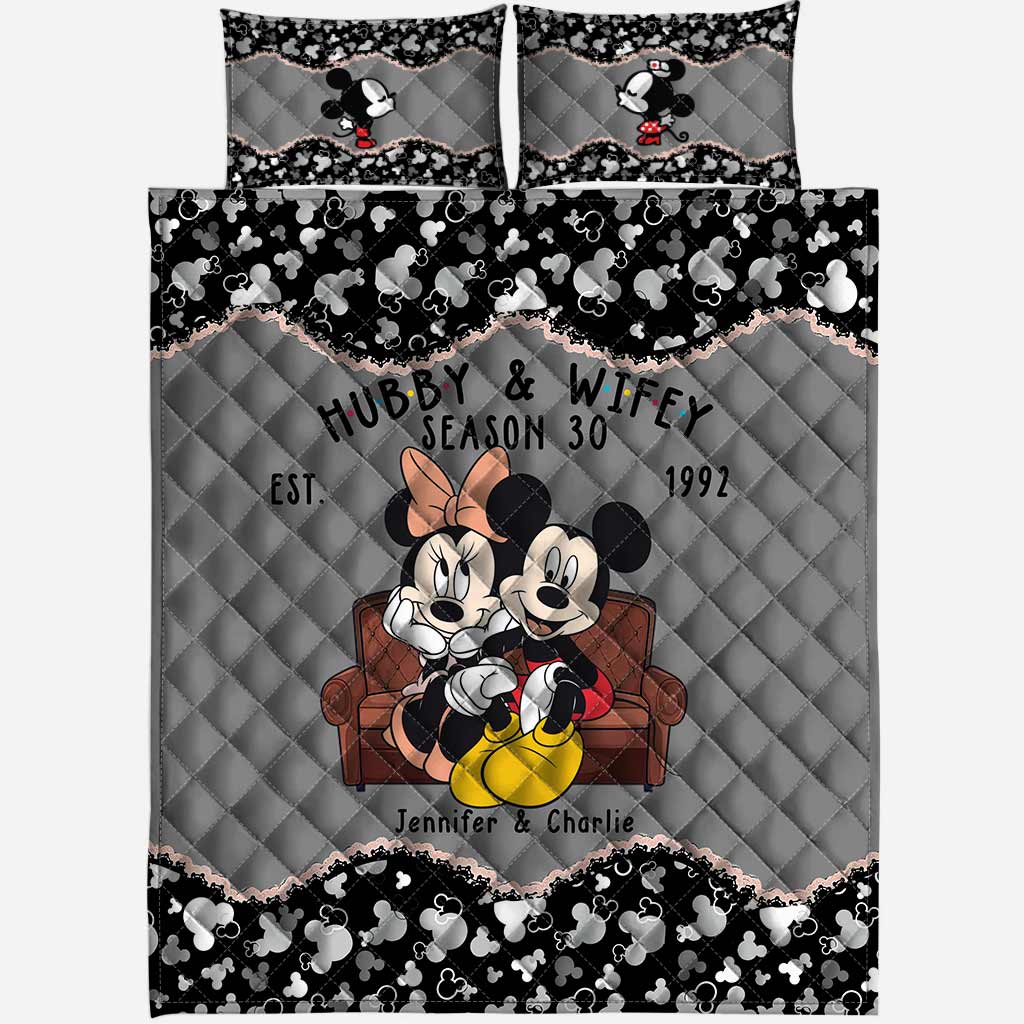 Personalized Mickey Mouse Quilt Set for Couples | Unique Wedding or Anniversary Gift Quilt Set GradoCreations