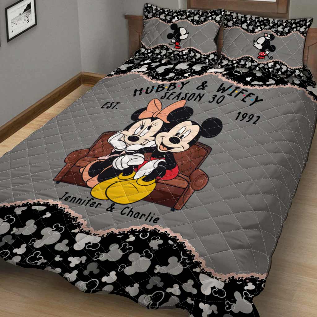Personalized Mickey Mouse Quilt Set for Couples | Unique Wedding or Anniversary Gift Quilt Set GradoCreations
