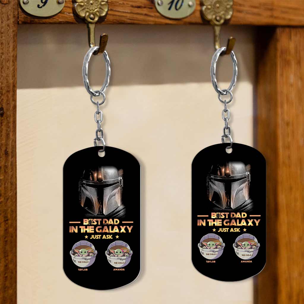 Personalized Stainless Steel Keychain Best Dad in the Galaxy Gift for Father's Day Stainless Steel Keychain GradoCreations