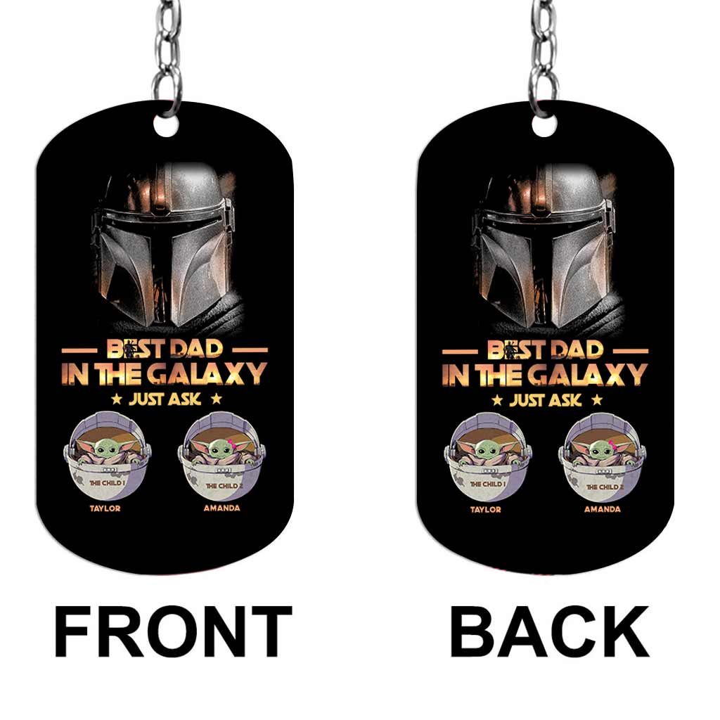 Personalized Stainless Steel Keychain Best Dad in the Galaxy Gift for Father's Day Stainless Steel Keychain GradoCreations
