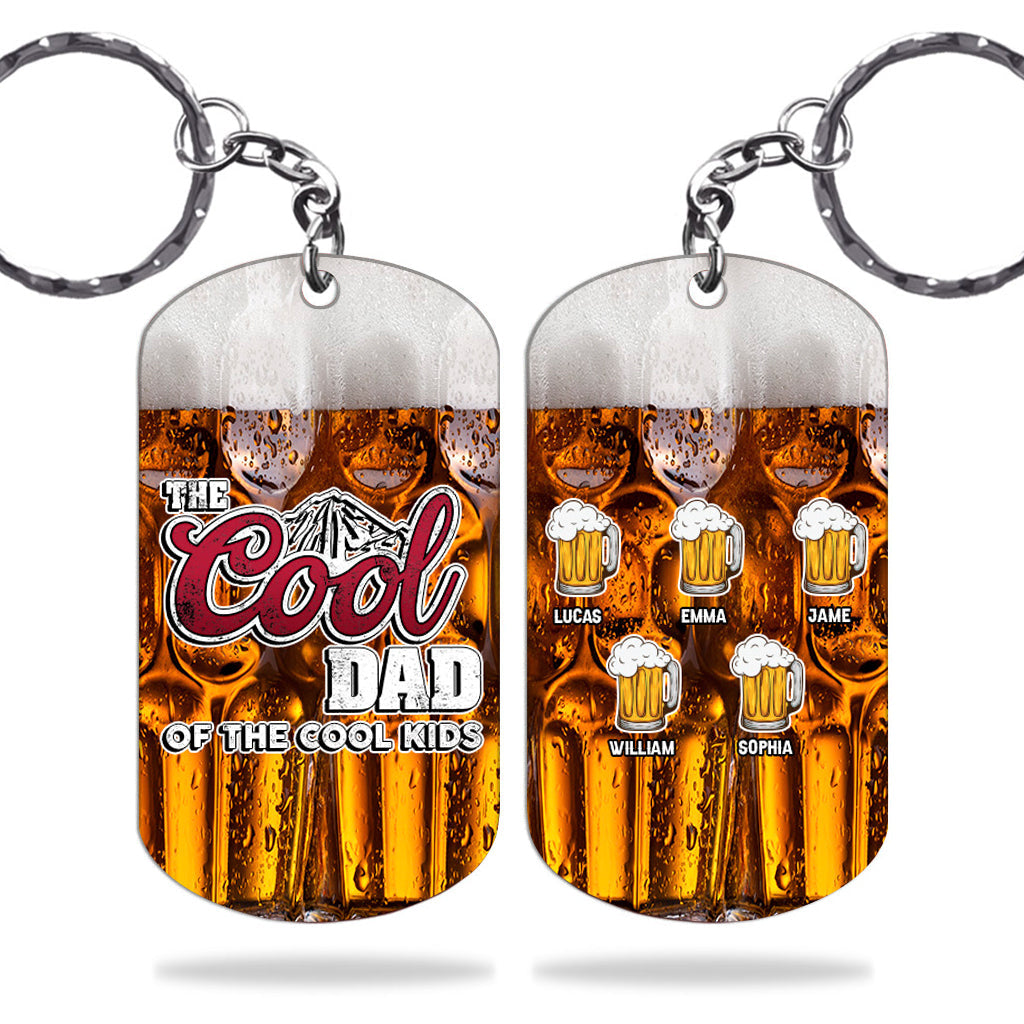 Personalized Stainless Steel Keychain Gift for Dad - Cool Design Stainless Steel Keychain GradoCreations