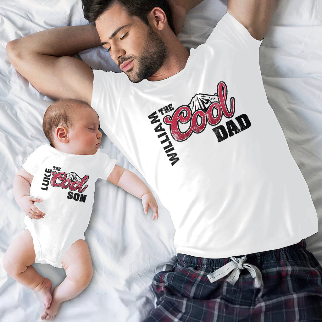 Personalized Cool Dad & Baby Onesie Set Custom Gift for Father T-shirt And Baby Onesie GradoCreations